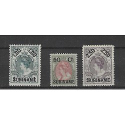 Suriname 34-36  Provisional issue  MH/unused CV 100 €