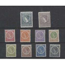 Suriname 48/55, 56/57 Wilhelmina  MH/ongebr CV 360 € Certificaat !!