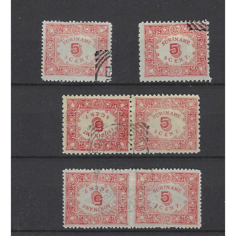 Suriname 58/59, 58a/59a KEERDRUKKEN  VFU/gebr  CV 347,50 €