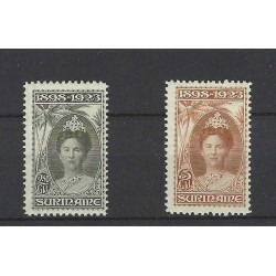 Suriname  104-110  Wilhelmina MNH/postfris  CV 675 € Pracht exemplaar!!