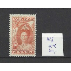 Suriname  107 Wilhelmina MNH/postfris  CV 60 € Pracht exemplaar!!