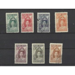 Suriname 104-110  Wilhelmina Jubileum  VFU/gebr CV 636 €