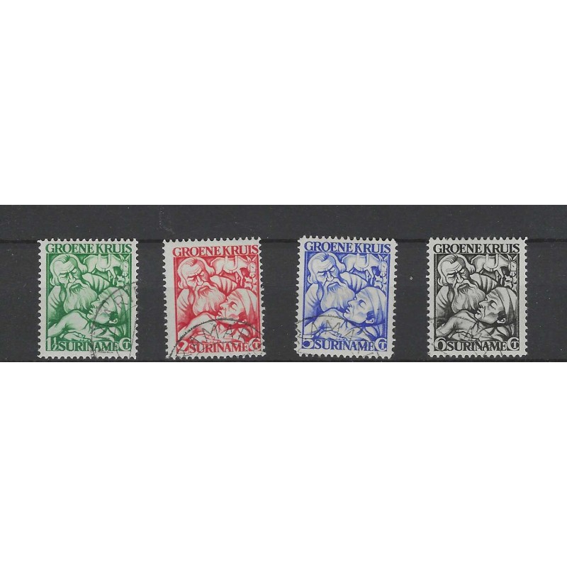 Suriname 141-144 Groene Kruis VFU/gebr CV 30 € Suriname 141-144 Groene Kruis VFU/gebr CV 30 €