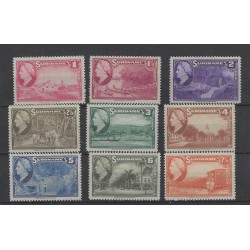 Suriname 220-228 Wilhelmina voorstellingen MNH/postfris  CV 20 €