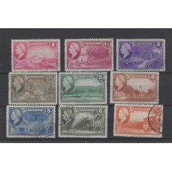 Suriname 220-228 Wilhelmina voorstellingen VFU/gebr CV 7 €
