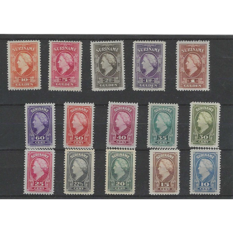 Suriname 229-243 Wilhelmina MNH/postfris CV 300 € Suriname 229-243 Wilhelmina MNH/postfris CV 300 €