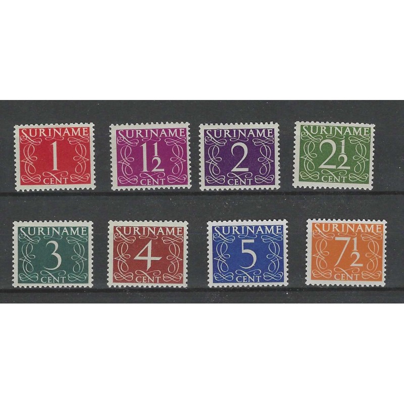 Suriname 249-256 Cijfer MNH/postfris CV  10 €