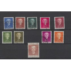 Suriname 285-294 Wilhelmina VFU/gebr  CV 4,5 €