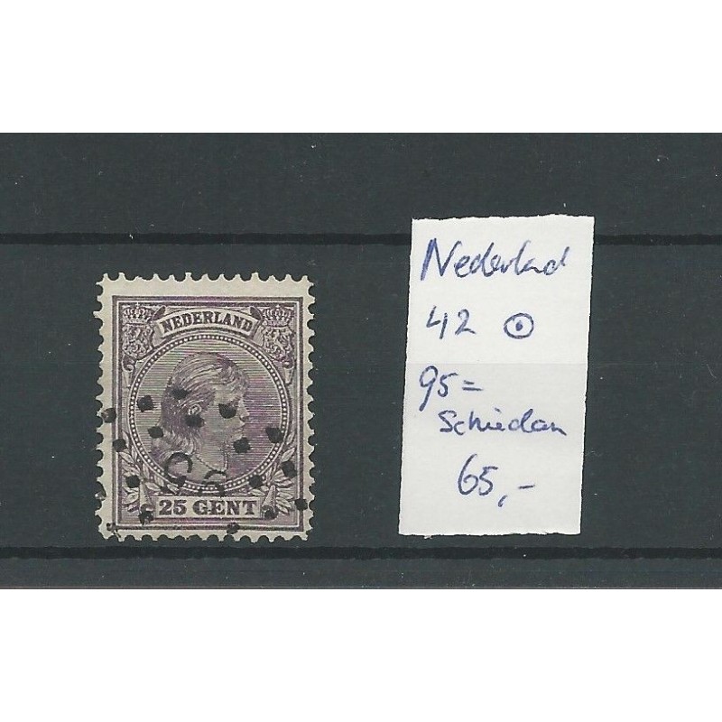 Netherlands 42 with numeral dot cancel 95/Schiedam VFU/used  CV 65 €