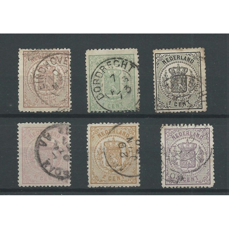 Netherlands  13-18  Arms 1869  VFU/used  CV  317 €