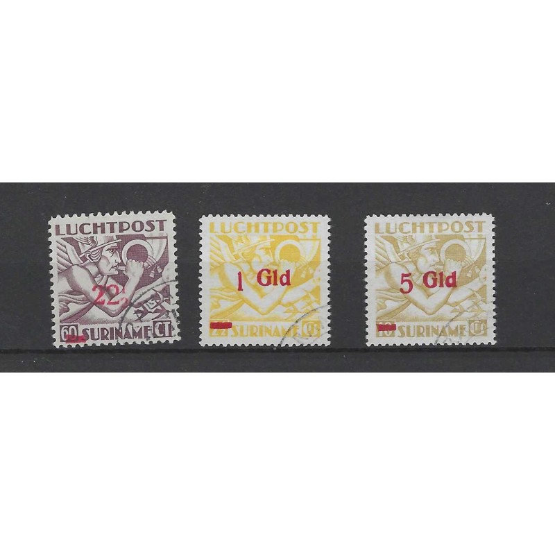 Suriname LP24-26  Luchtpost  VFU/gebr CV 59 €