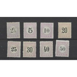 Suriname P1-P8  Postage due 1886  MH/unused CV 275 €
