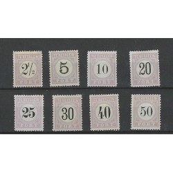 Suriname P1-P8  Postage due 1886  MH/unused CV 275 €