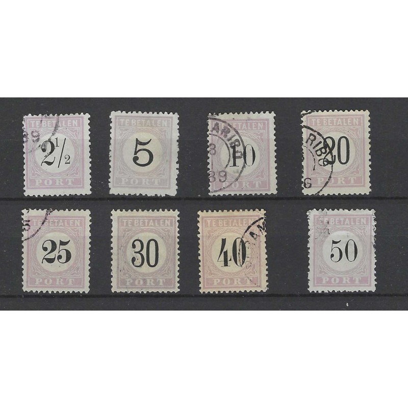 Suriname P1-8 Port 1886 VFU/gebr CV 240 € Suriname P1-8 Port 1886 VFU/gebr CV 240 €