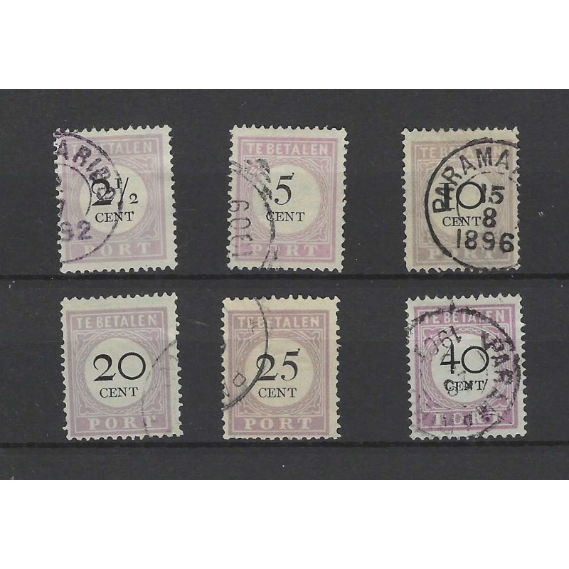 Suriname P9-14  Port 1892  VFU/gebr CV 46 €