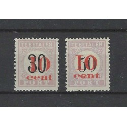 Suriname P15-16 type III  Postage due 1911  MH/unused CV 270 € Certificate !!
