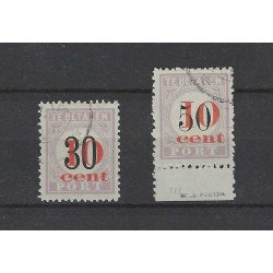 Suriname P15-16 type III  Port 1911  MH/ongebr CV 270 € Certificaat !!