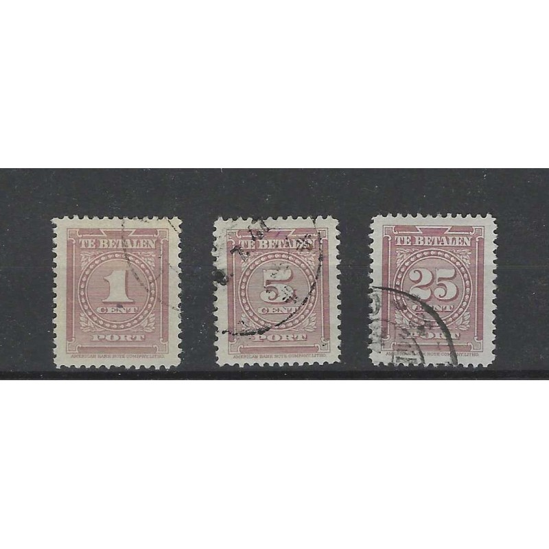 Suriname P33-35 Postage due 1945  VFU/used CV 5 € EXTREMELY FINE !!