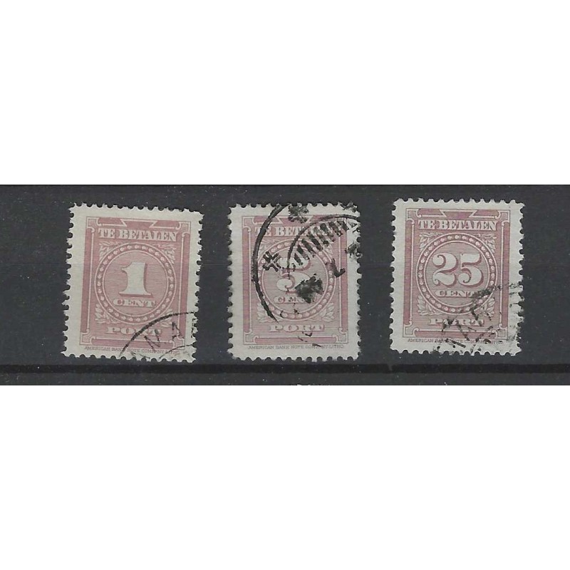 Suriname P33-35 Postage due 1945  VFU/used CV 5 € EXTREMELY FINE !!