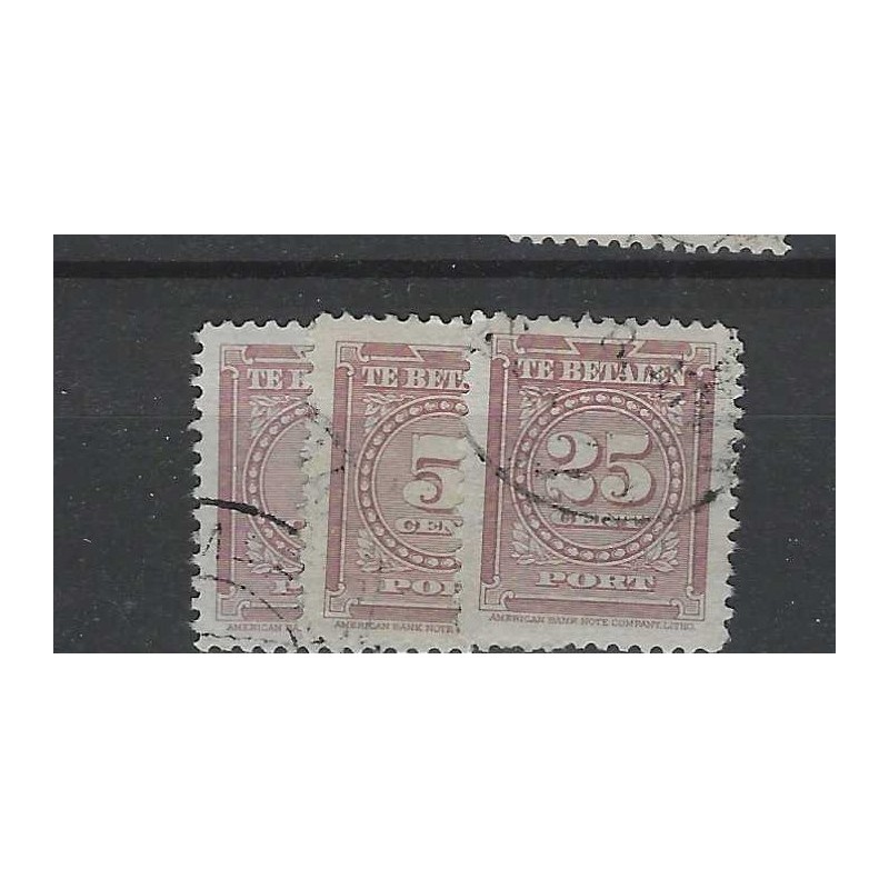 Suriname P33-35 Postage due 1945  VFU/used CV 5 € EXTREMELY FINE !!
