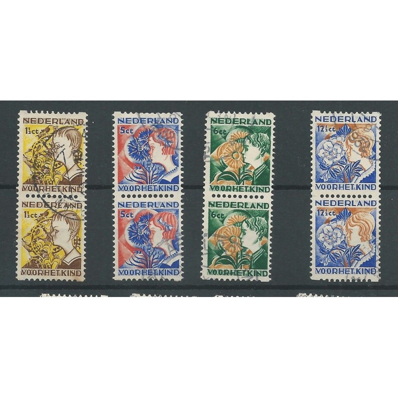 Netherlands R94-97 Child Welfare 1932 Vertical Pair VFU/used CV  94 €