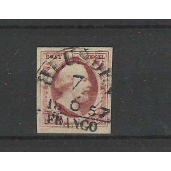 Nederland 2 plt IV-54  Willem III "HEUSDEN-B"  VFU/gebr  CV 50 € + 150 EYSINGA