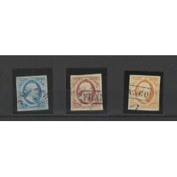 Nederland 1-3 Willem III 1852 set   VFU/gebr  CV 240 €