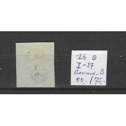 Nederland 1b Plt I-37 Willem III 1852 "ROERMOND-B" VFU/gebr  CV 100 €