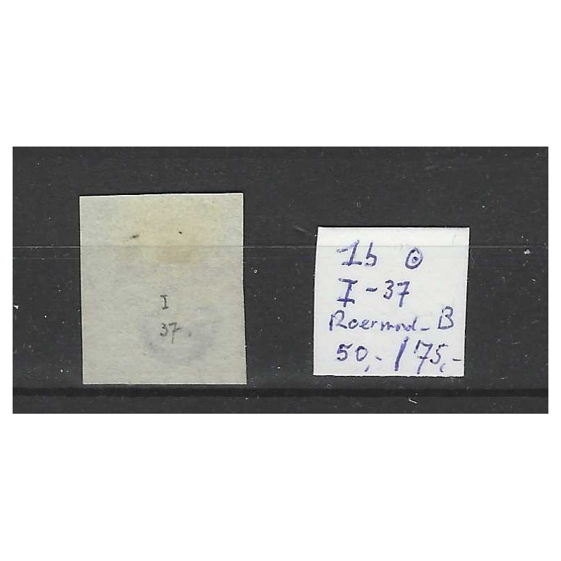 Netherlands 1b Plt I-37 Willem III 1852 "ROERMOND-B" VFU/used  CV 100 €