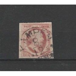 Netherlands 2 Plt V-32 Willem III 1852 "KAMPEN-C" VFU/used  CV 100 €