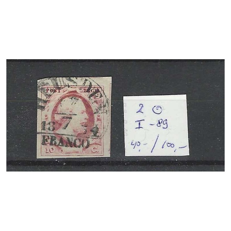 Netherlands 2 Plt I-89 Willem III 1852 "HEUSDEN-B" VFU/used  CV 140 €