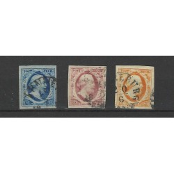 Netherlands 1-3 Willem III 1852 set   VFU/used  CV 240 €