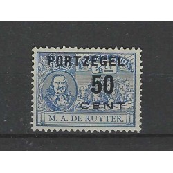 Netherlands P42f De Ruyter Postage due "Streepje door D" MH/unused  CV 195 €