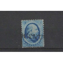 Nederland 4 Willem III 1864 "FRANCO ZONDER KASTJE" VFU/gebr  CV 50 €
