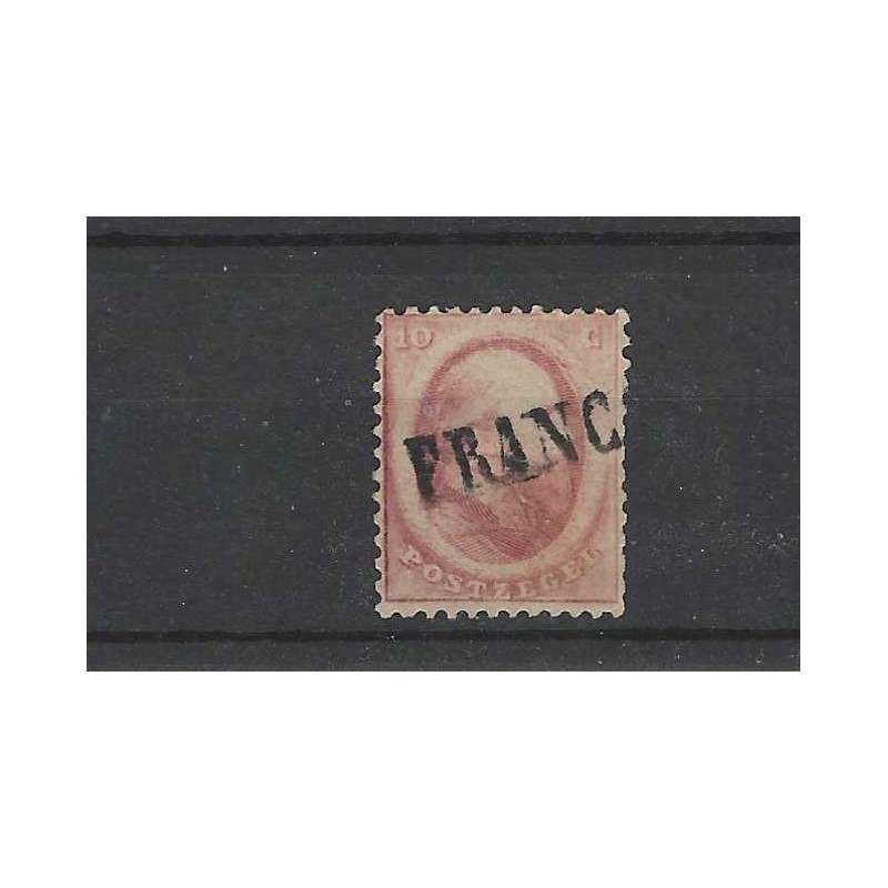 Nederland 5 Willem III 1864 "FRANCO ZONDER KASTJE" VFU/gebr  CV 50 €