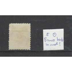 Nederland 5 Willem III 1864 "FRANCO in KASTJE/ROOD" VFU/gebr  CV 50 €