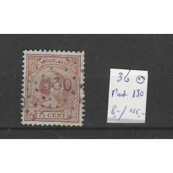 Netherlands 36 Wilhelmina  with numeral dot cancel 130  VFU/used CV 132+ €