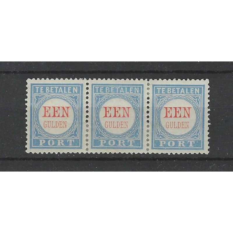 Nederland P12D strip Type I, II, III Port 1881 MH/ongebr  CV 430+ €