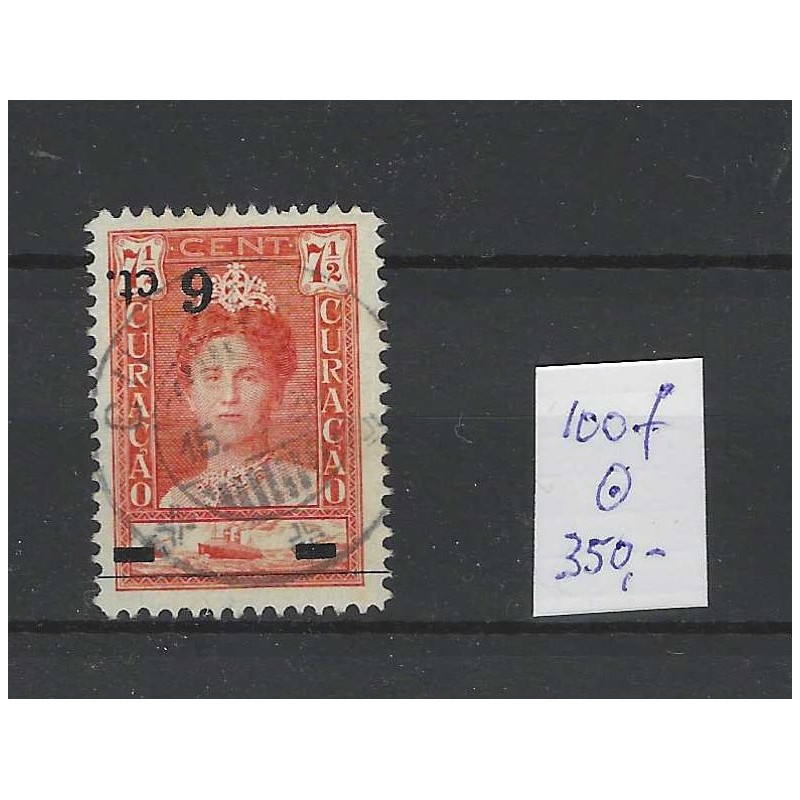 Curacao 100f  Kopstaande opdruk VFU/gebr CV 350  €