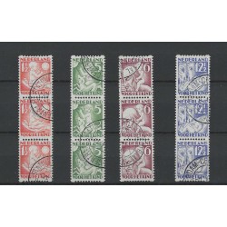 Netherlands R86-89 Syncopated perforation Child Welfare 1930 strip of 3 VFU/used  CV 120+ €