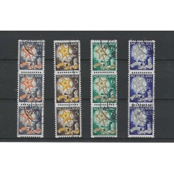 Nederland R98-101Roltanding Kind 1933 strip van 3 VFU/gebr  CV 130+ €