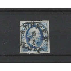 Nederland 1 Plt I Willem III 1852 "ALPHEN-A" VFU/gebr  CV 175 €