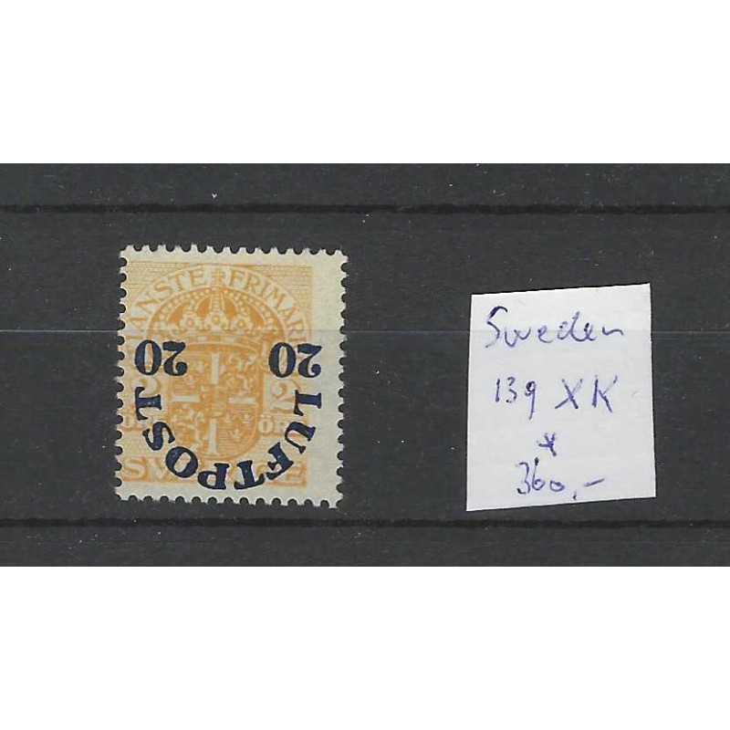 Zweden/Sweden 139XK  Flugpost Audruk kopfstehend MH/ongebruikt  CV 360 €
