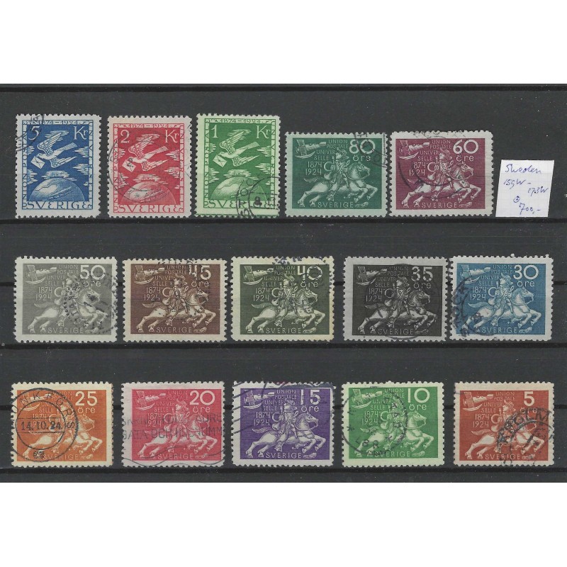 Zweden/Sweden 159W-173W  Weltpostcongres  UPU VFU/gebruikt  CV 700 €