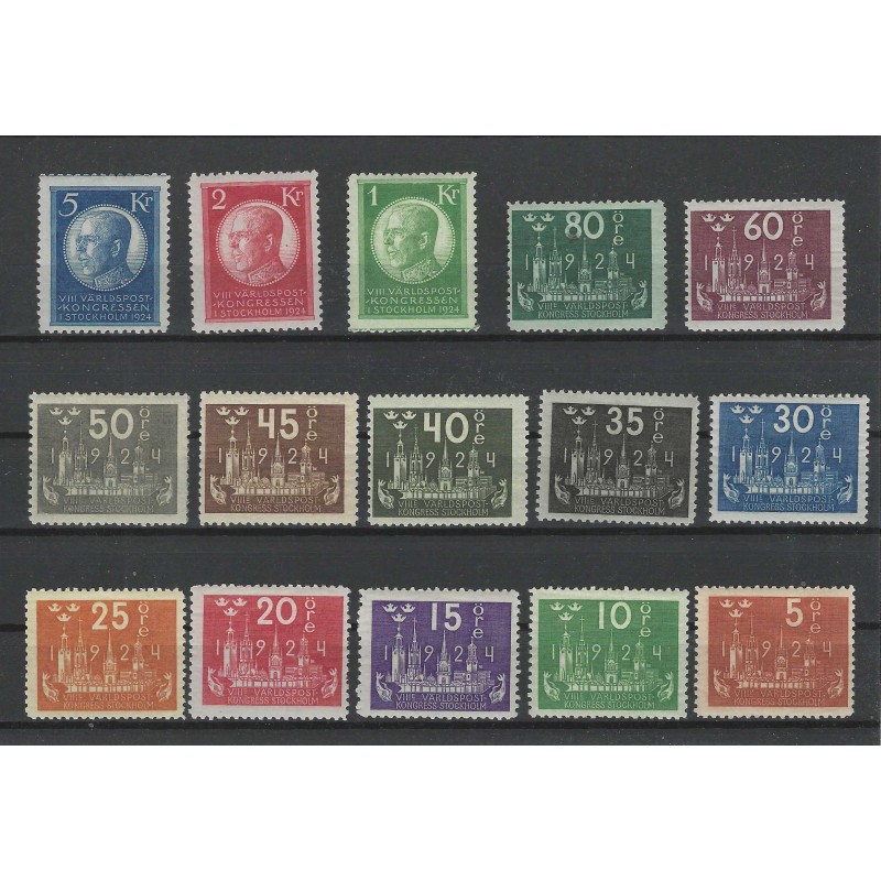Sweden 144W-158W  Weltpostcongres Stockholm MH/unused  CV 650 €