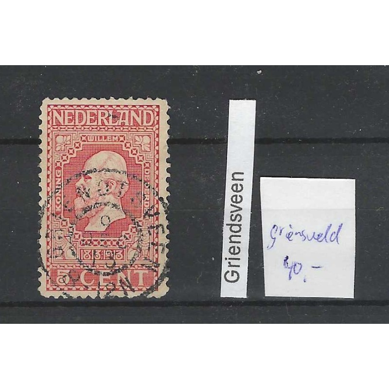Netherlands 92 Jubilee 1913  "GRIENDSVEEN 19134" large round cancel VFU/used  CV 50++ €