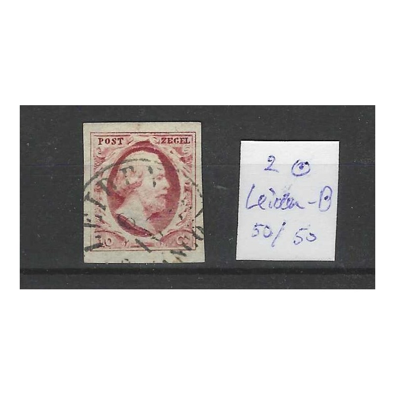 Nederland 2 Plt I Willem III 1852 "LEIDEN-B" VFU/gebr  CV 100 €