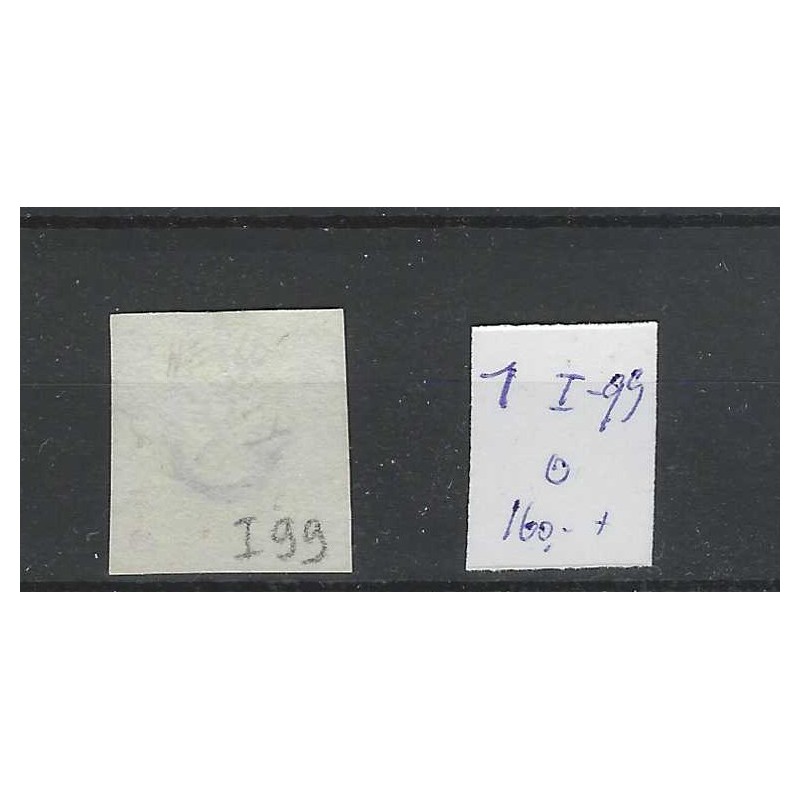 Netherlands 1 Plt I-99 Willem III 1852 "ALMELO-A" VFU/used  CV 160+ €