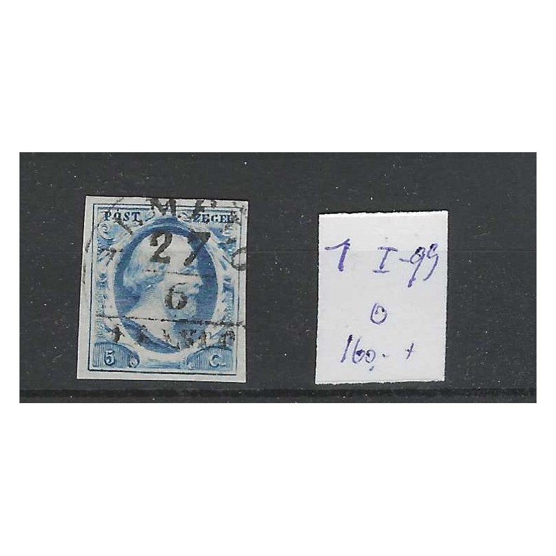 Nederland 1 Plt I-99 Willem III 1852 "ALMELO-A" VFU/gebr  CV 160+ €