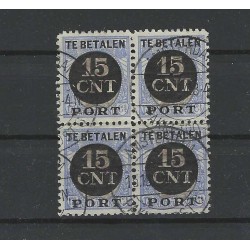 Nederland PV2B  in Blok van 4  VFU/gebr CV 700 € Certificaat !